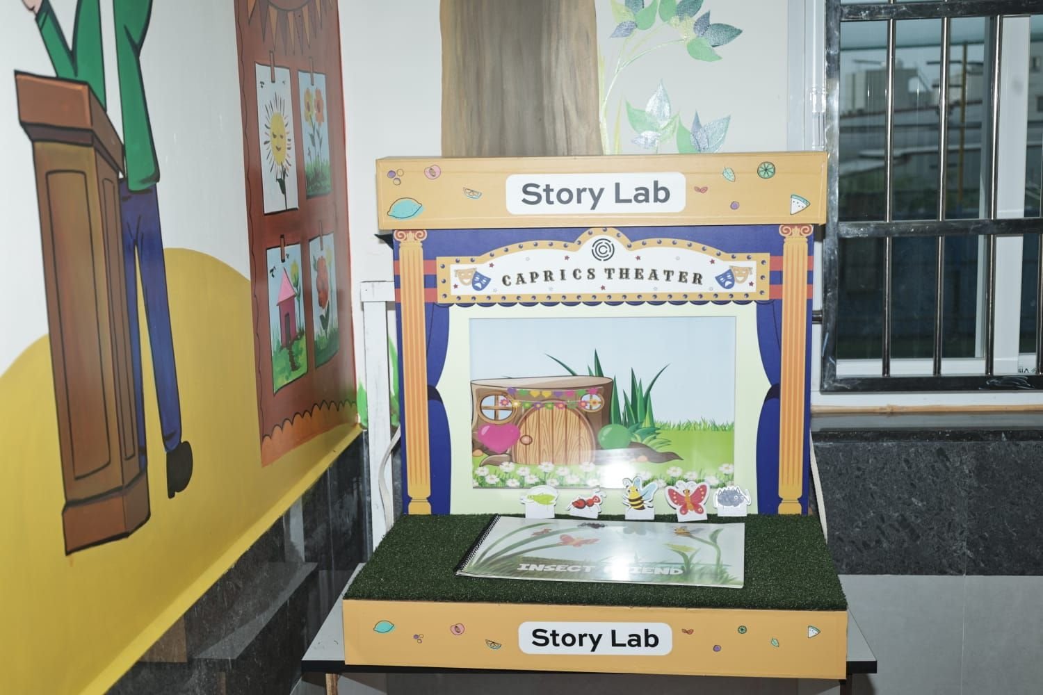Close-up of the Story Lab puppet theatre