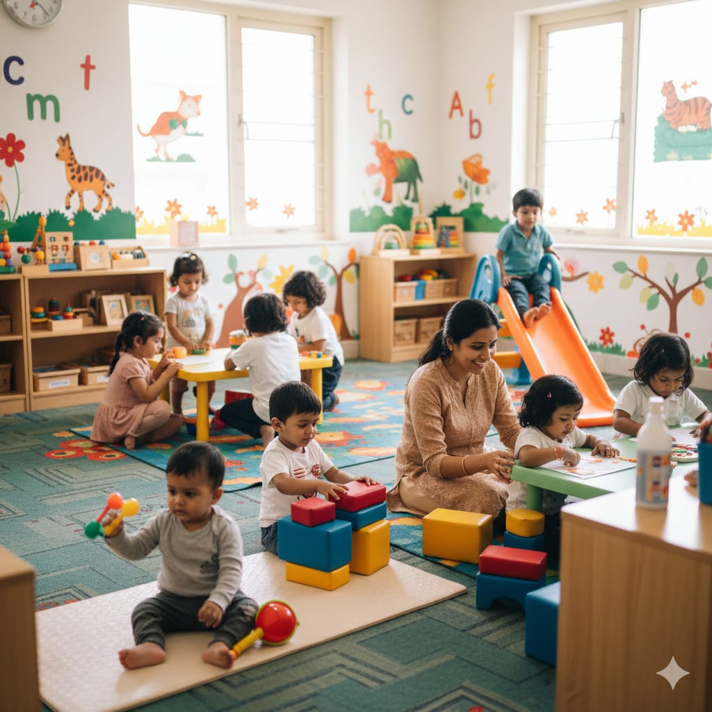 Daycare children in supervised activity